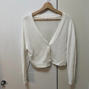 Aritzia Wilfred Light Cropped Cardigan Light Birch